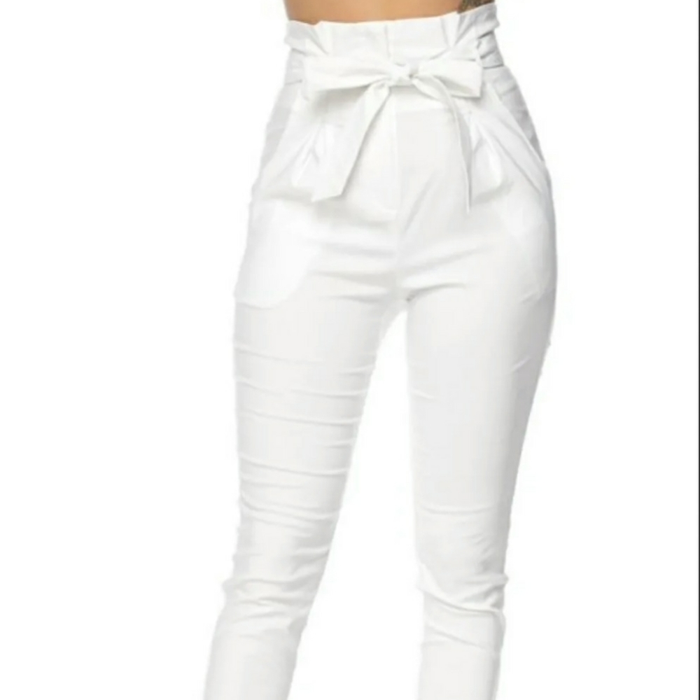 Hera Collection White High-Waisted Pants